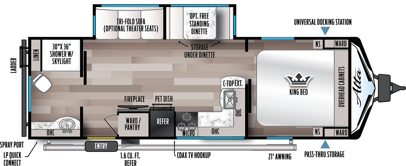 2023 EAST TO WEST RV ALTA 2600KRB, , floor-plans-day image number 0